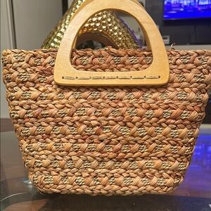 Woven Tan Handbag